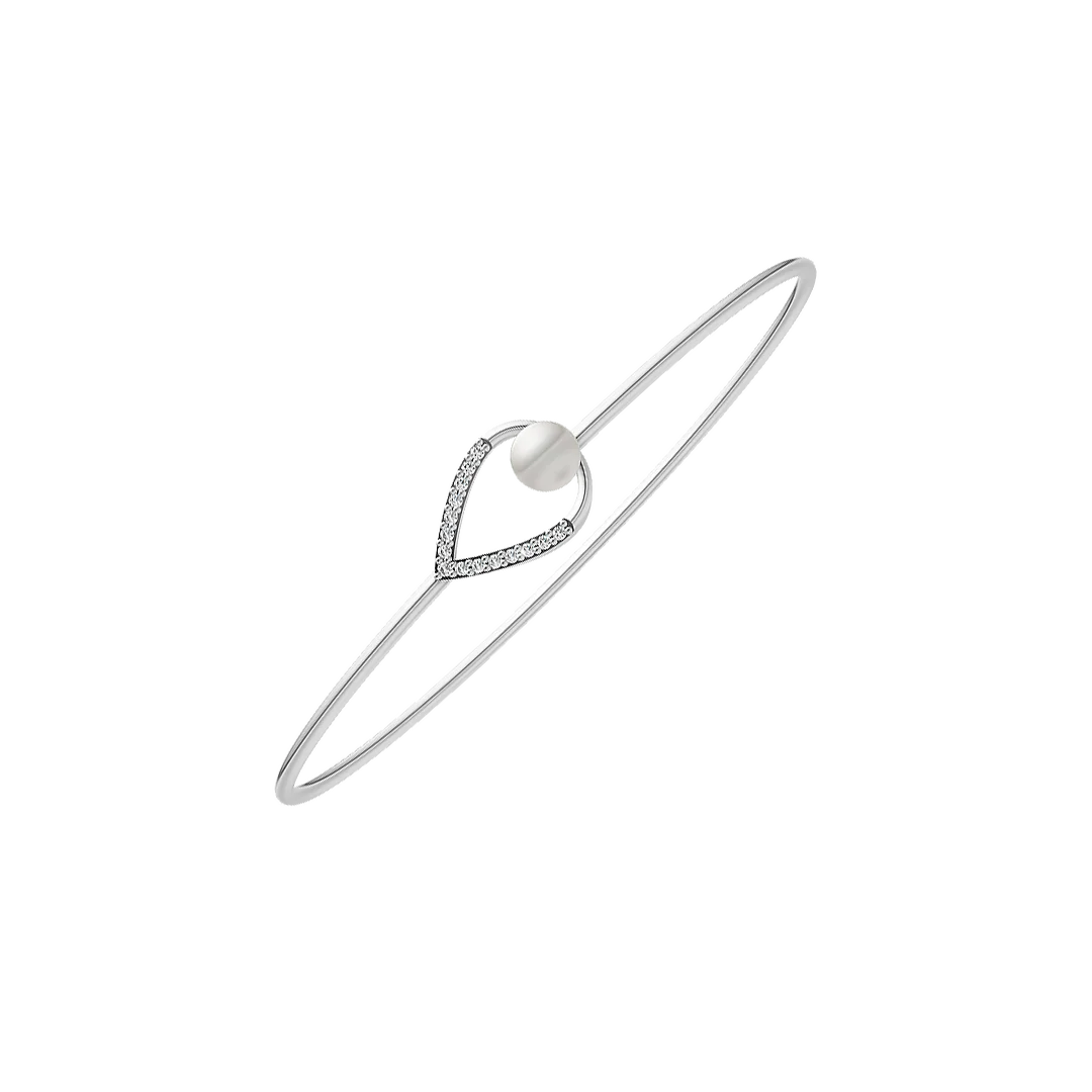 Minimalist Pearl & 92.5 Silver Kada/Bracelet