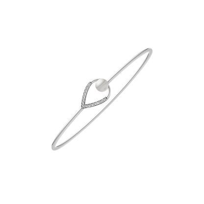 Minimalist Pearl & 92.5 Silver Kada/Bracelet