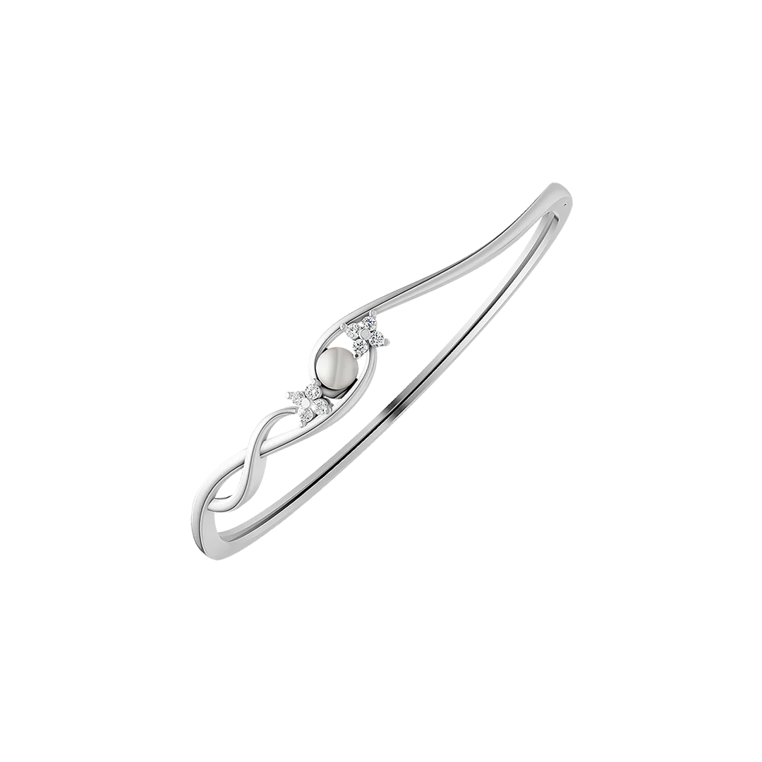 Eternal Pearl & 92.5 Silver Kada/Bracelet