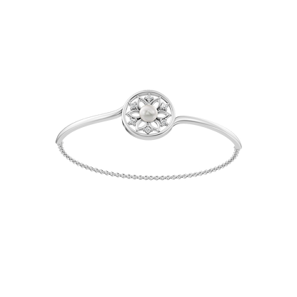 Bloom Pearl & 92.5 Silver Kada/Bracelet