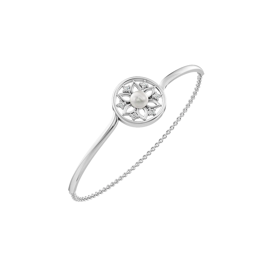 Bloom Pearl & 92.5 Silver Kada/Bracelet