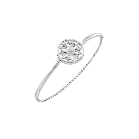 Bloom Pearl & 92.5 Silver Kada/Bracelet