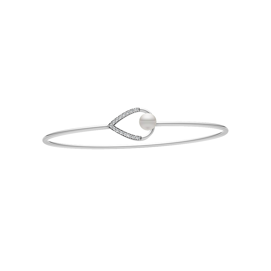 Minimalist Pearl & 92.5 Silver Kada/Bracelet