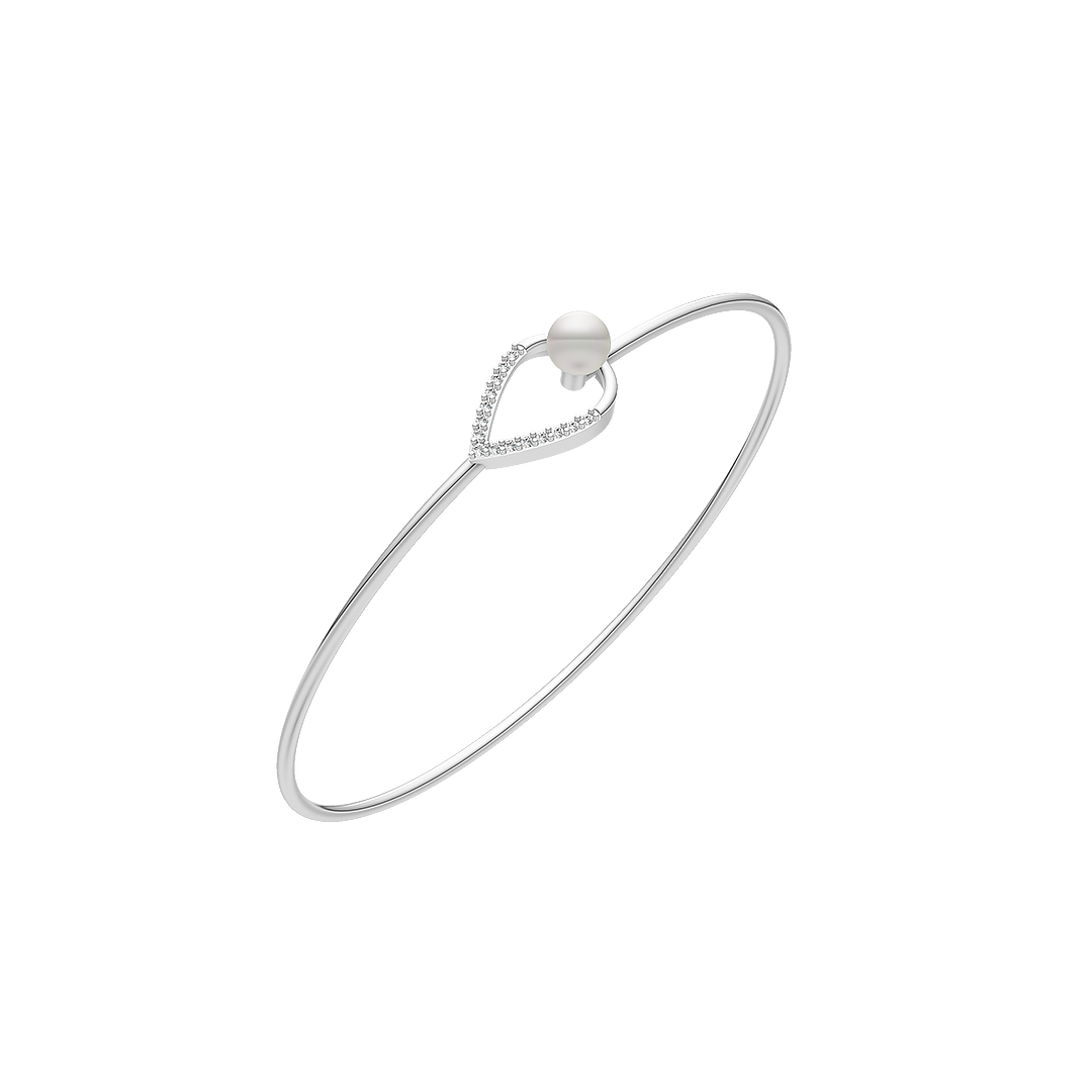 Minimalist Pearl & 92.5 Silver Kada/Bracelet