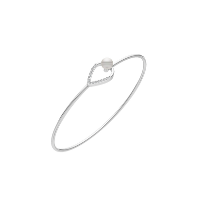 Minimalist Pearl & 92.5 Silver Kada/Bracelet