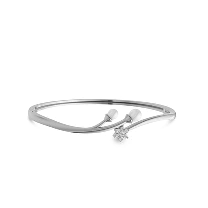 Duelle Freshwater Pearl & 92.5 Silver Kada/Bracelet