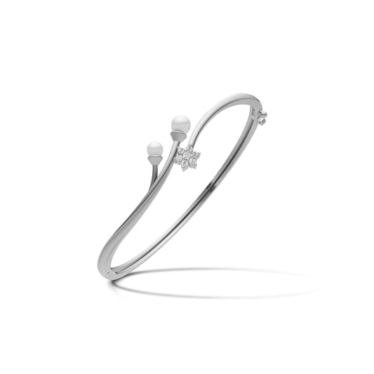 Duelle Freshwater Pearl & 92.5 Silver Kada/Bracelet