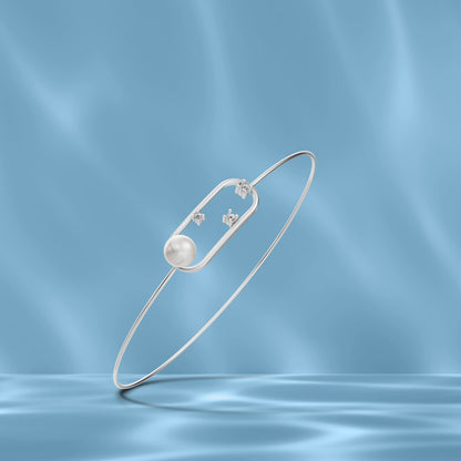Grace Lock pearl 92.5 silver kada bracelet