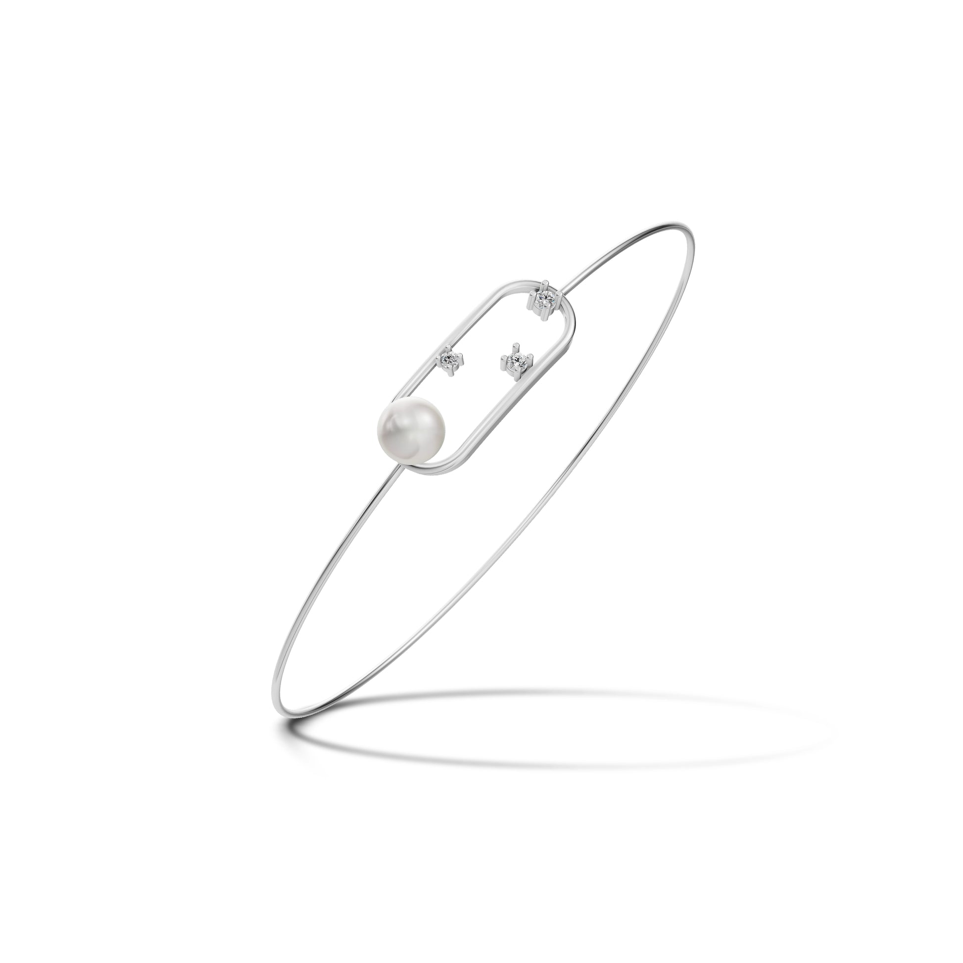 Grace Lock pearl 92.5 silver kada bracelet