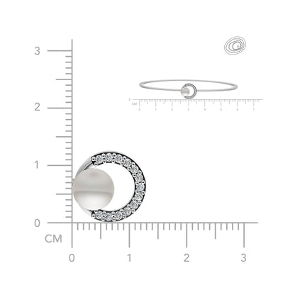 Halo pearl silver kada bracelet fashionable design