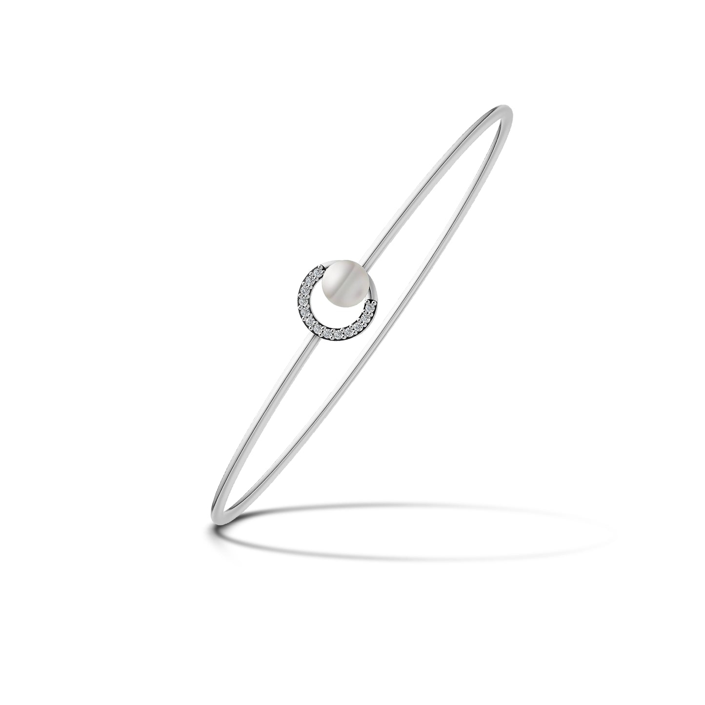 Halo pearl 92.5 silver kada bracelet