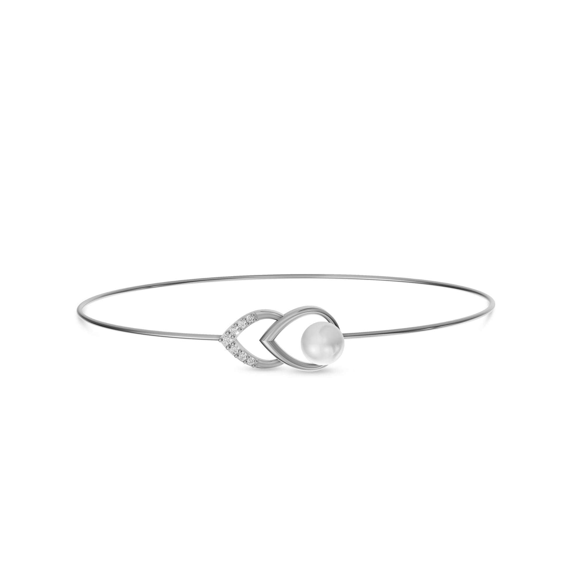 Essence pearl 92.5 silver kada bracelet