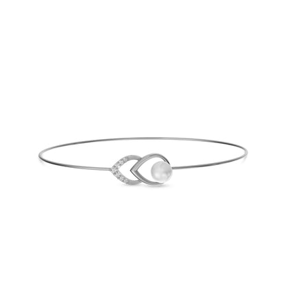 Essence pearl 92.5 silver kada bracelet