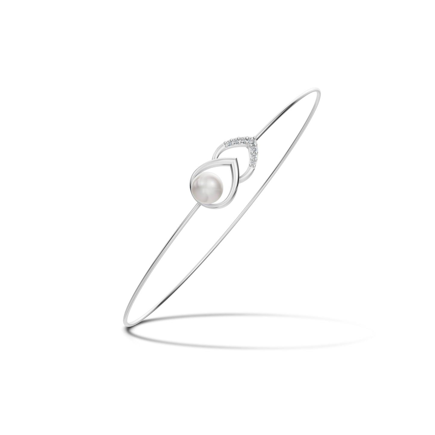 Essence pearl 92.5 silver kada bracelet