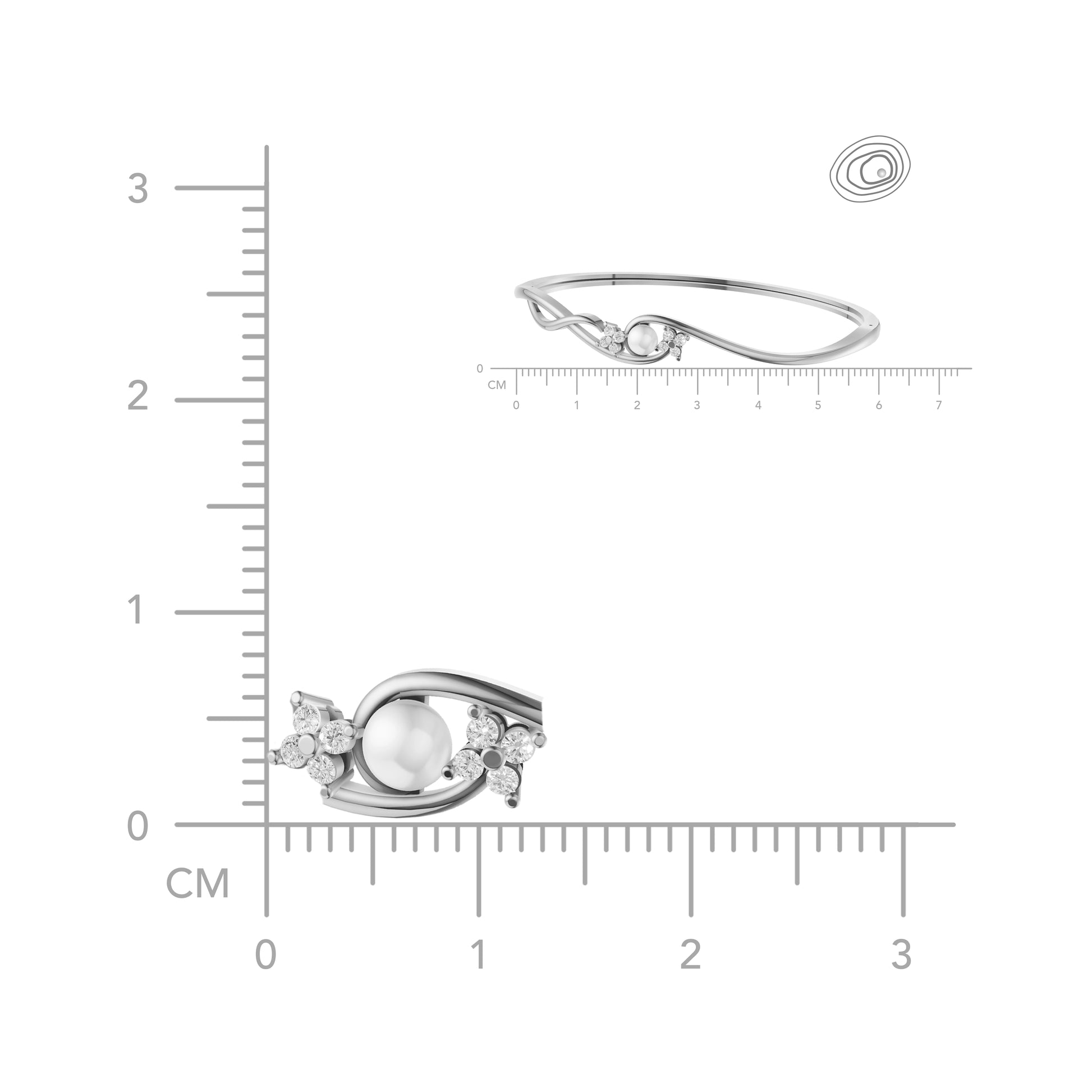 Eternal pearl 92.5 silver kada bracelet