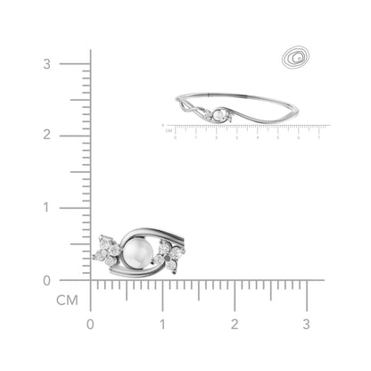 Eternal pearl 92.5 silver kada bracelet