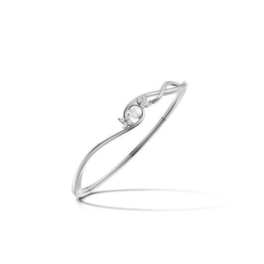 Eternal pearl 92.5 silver kada bracelet