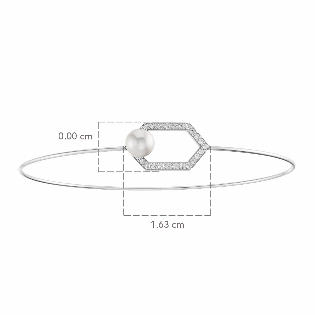 Hexa Lock Pearl & 92.5 Silver Kada/Bracelet