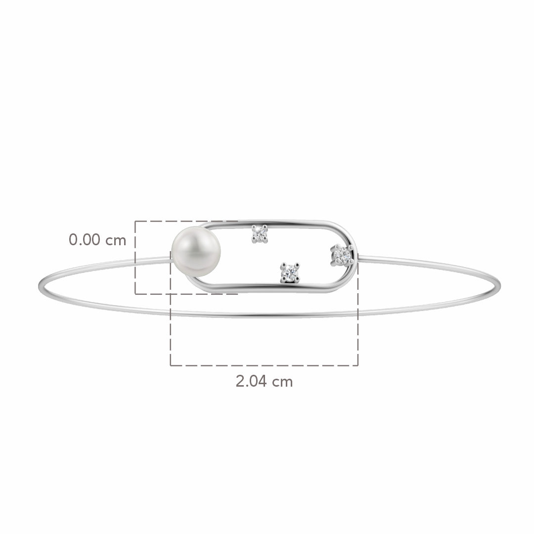 Grace lock Pearl & 92.5 Silver Kada/Bracelet