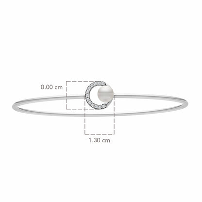 Halo Pearl and  92.5 Silver Kada/Bracelet