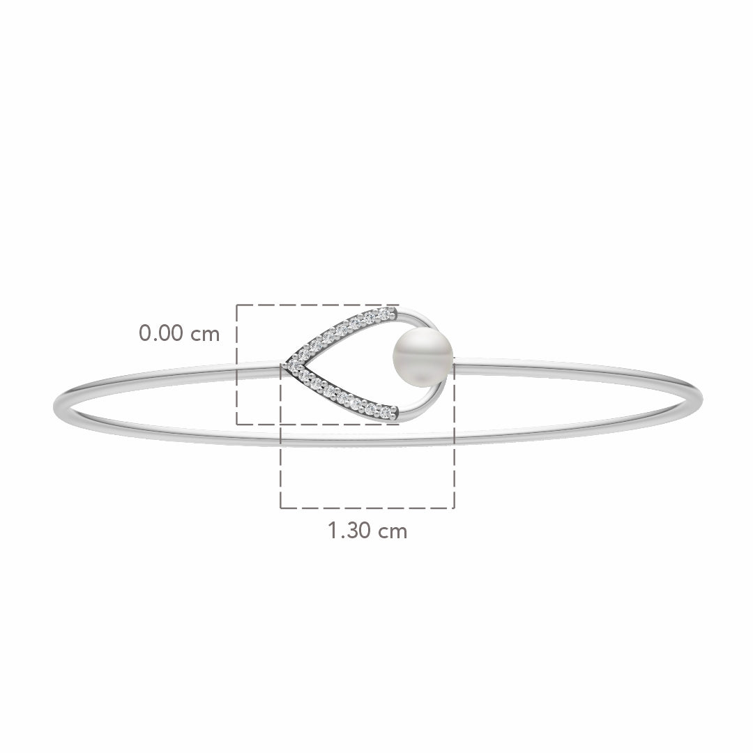 Minimalist Pearl & 92.5 Silver Kada/Bracelet