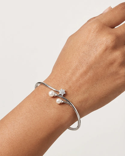 Duelle Freshwater Pearl & 92.5 Silver Kada/Bracelet
