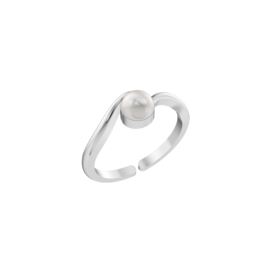 Serene Pearl & 92.5 Silver Finger Ring
