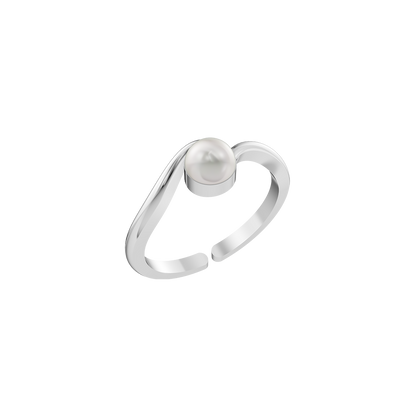 Serene Pearl & 92.5 Silver Finger Ring