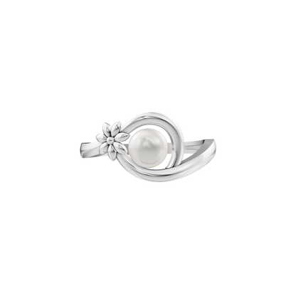 Wildflower Pearl & 92.5 Silver Finger Ring