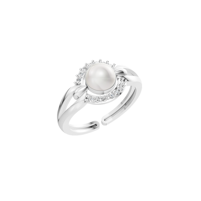 Allure Pearls & 92.5 Silver Finger Ring