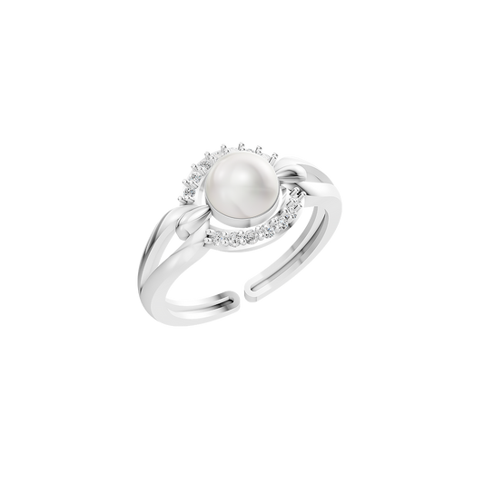 Allure Pearls & 92.5 Silver Finger Ring