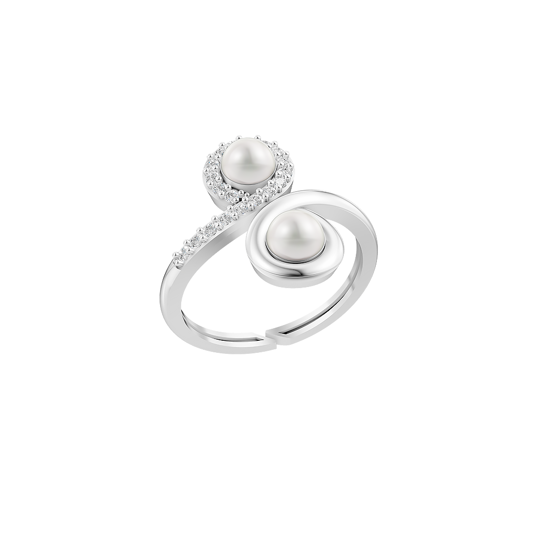 Radiance Pearl & 92.5 Silver Finger Ring