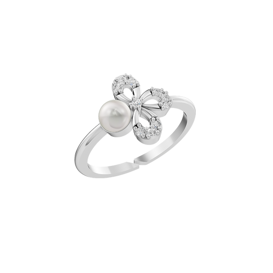 Trillium Pearl & 92.5 Silver Finger Ring