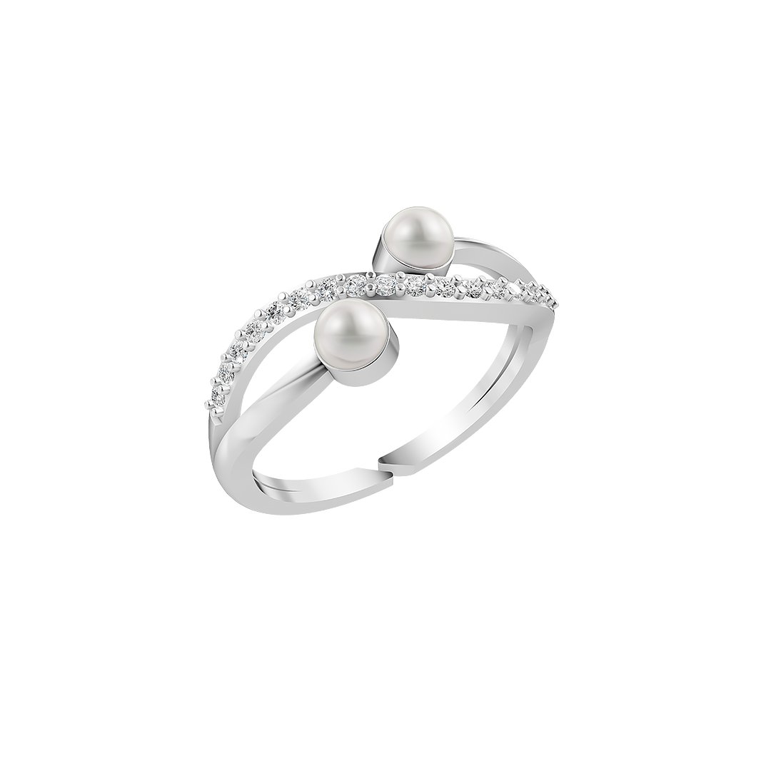 Harmony Pearl & 92.5 Silver Finger Ring