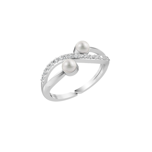 Harmony Pearl & 92.5 Silver Finger Ring