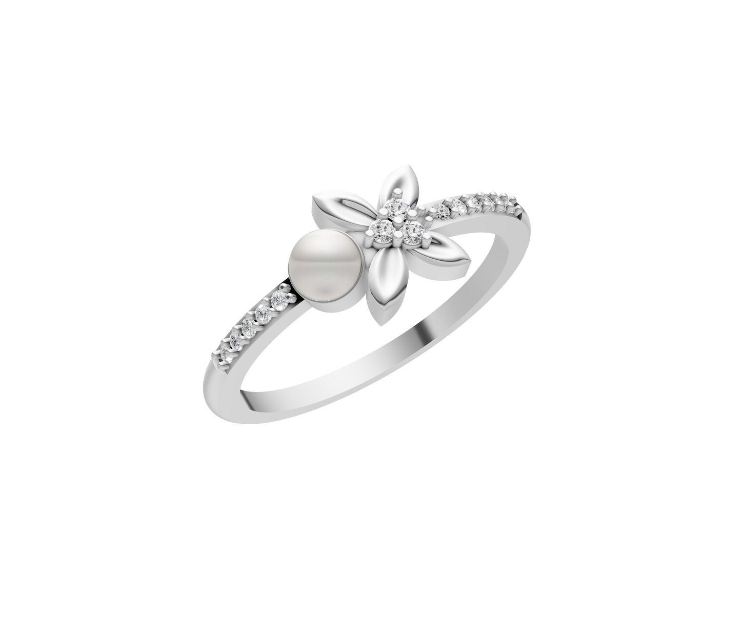 Aurelia Pearl & 92.5 Silver Finger Ring