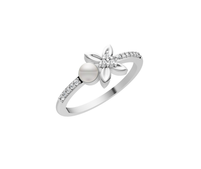Aurelia Pearl & 92.5 Silver Finger Ring