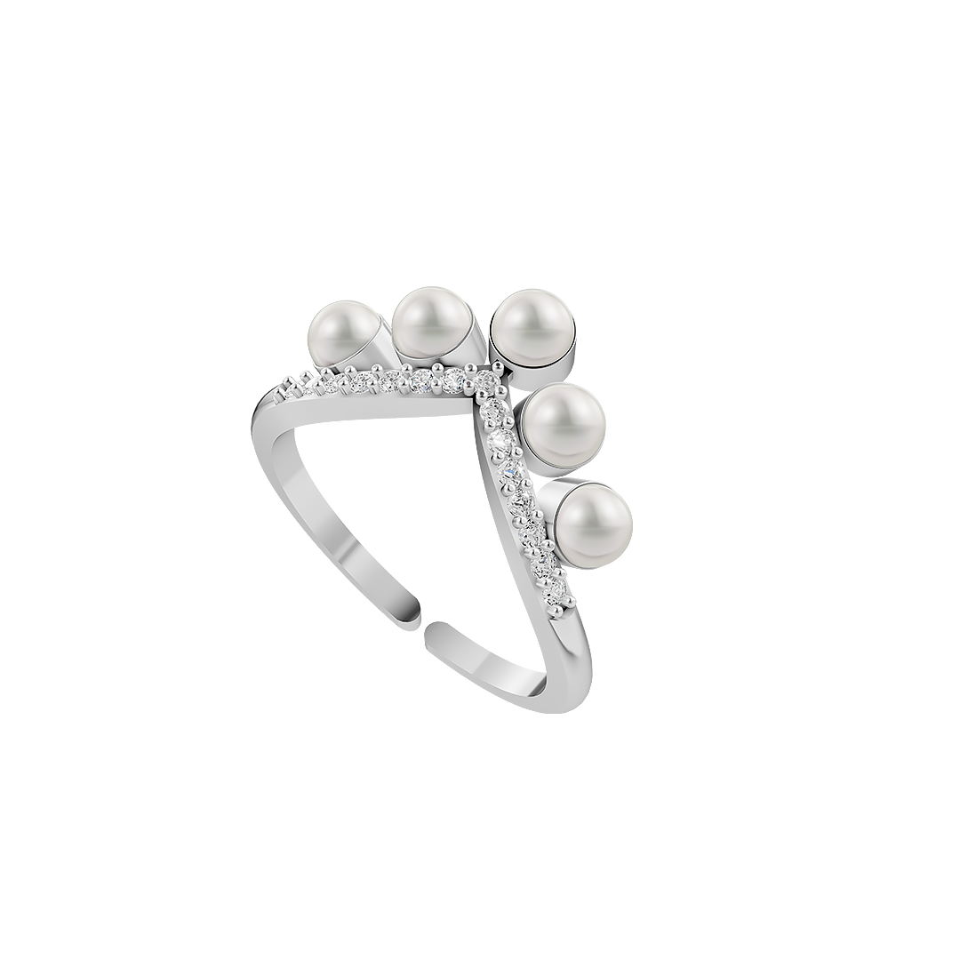 Tiara Pearl & 92.5 Silver Finger Ring