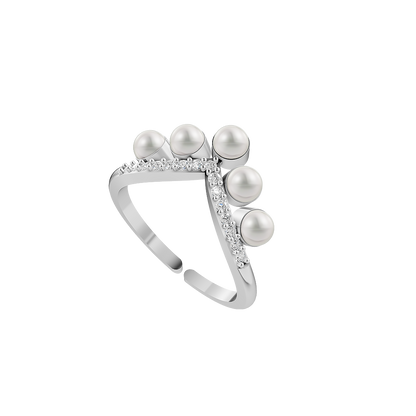 Tiara Pearl & 92.5 Silver Finger Ring