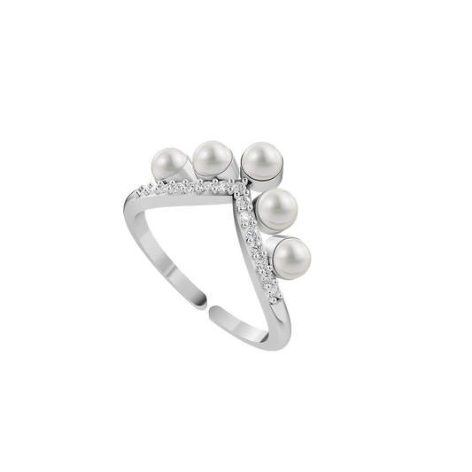 Tiara Pearl & 92.5 Silver Finger Ring