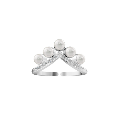 Tiara Pearl & 92.5 Silver Finger Ring