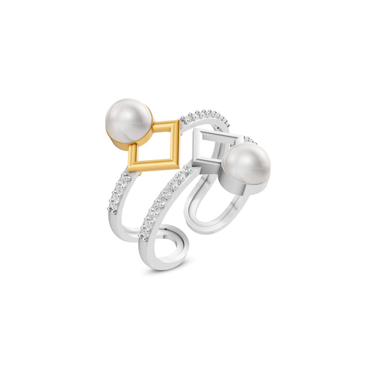 Lyra 92.5 Sterling Silver Finger Ring With Elegant Gold Plating For Women