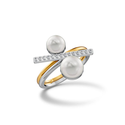 Rayna 92.5 Silver & Gold Plated Finger Ring