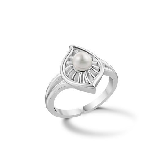 Lamina Pearl & 92.5 Silver Finger Ring