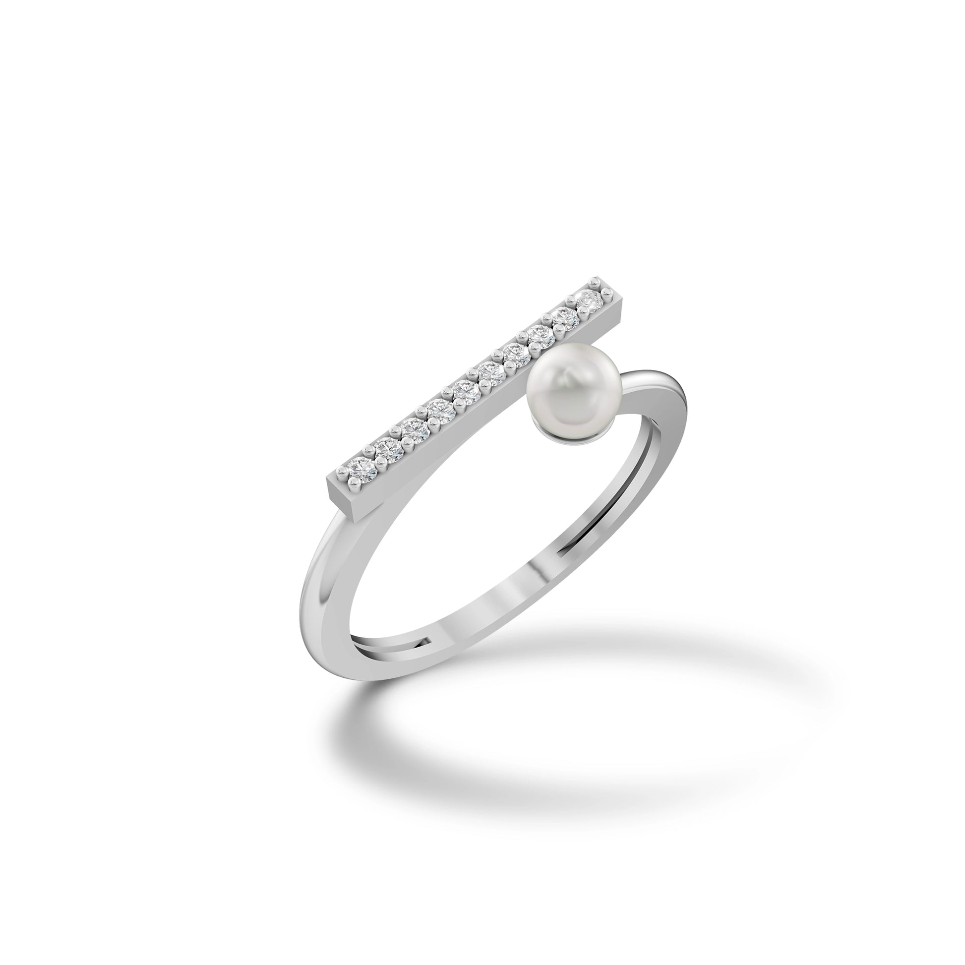 Gleam 92.5 silver freshwater pearl finger ring for women