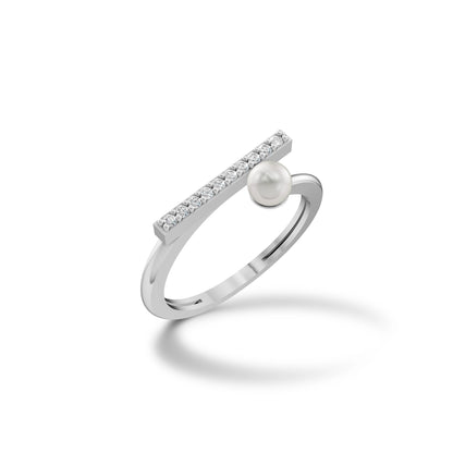 Gleam 92.5 silver freshwater pearl finger ring for women