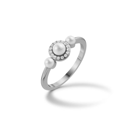 Aura 92.5 silver freshwater pearl finger ring