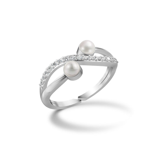 Harmony Pearl & 92.5 Silver Finger Ring