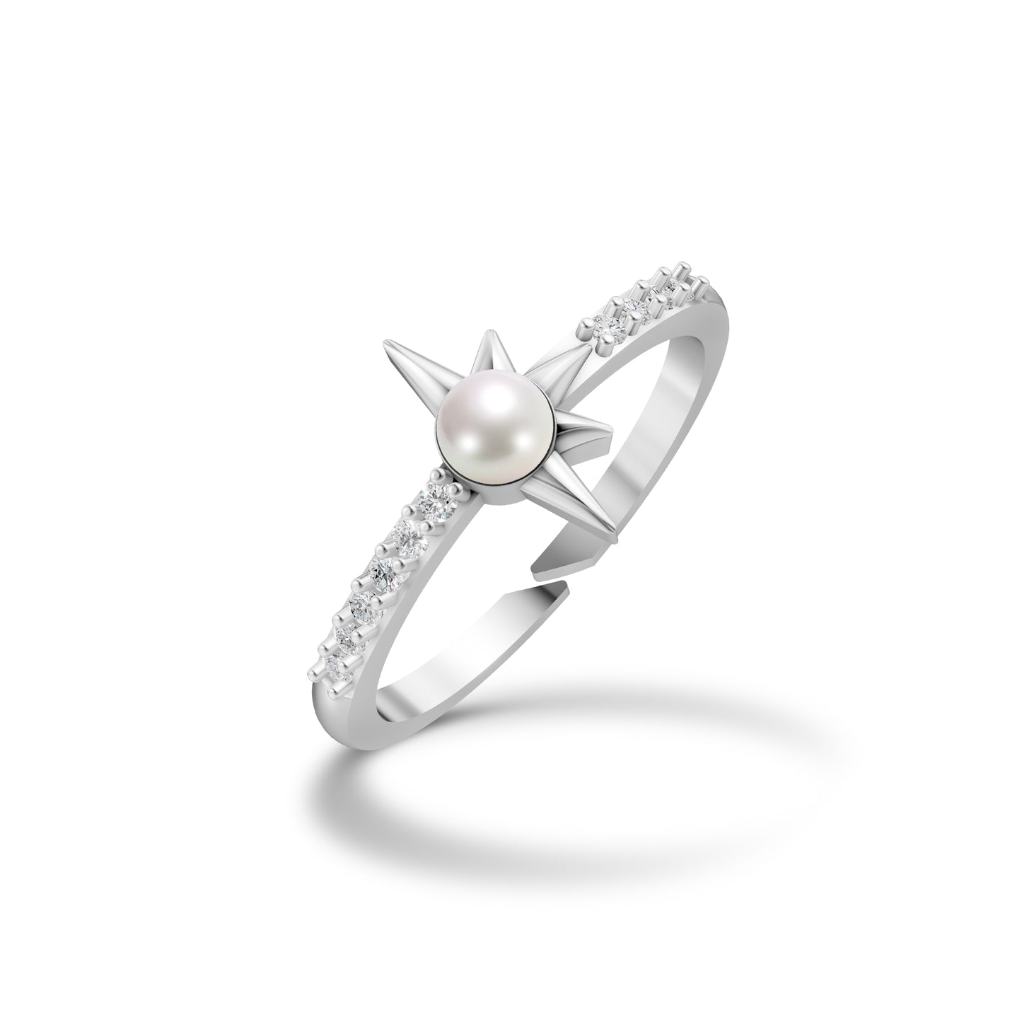 Rosewind Pearl & Silver Finger Ring
