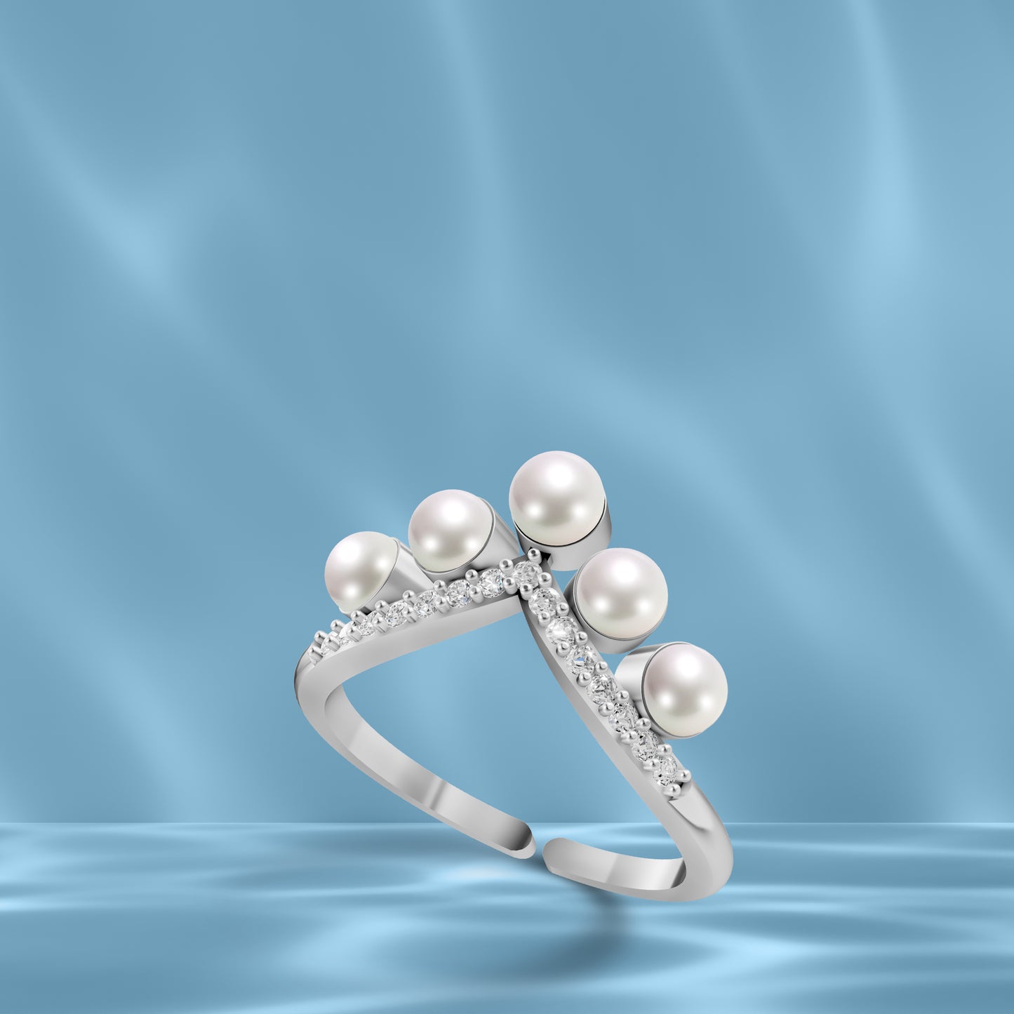 Tiara pearl 92.5 silver finger ring